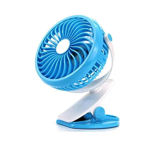 Trade Shop - Ventilatore Orientabile a 4 Pale Stand Con Pinza a Clip Rotazione a 360 Gradi