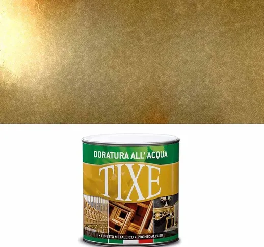 Tixe - Vernice oro all'acqua per interni Doratura Colore Oro Ricco - Lattaggio 125 ml