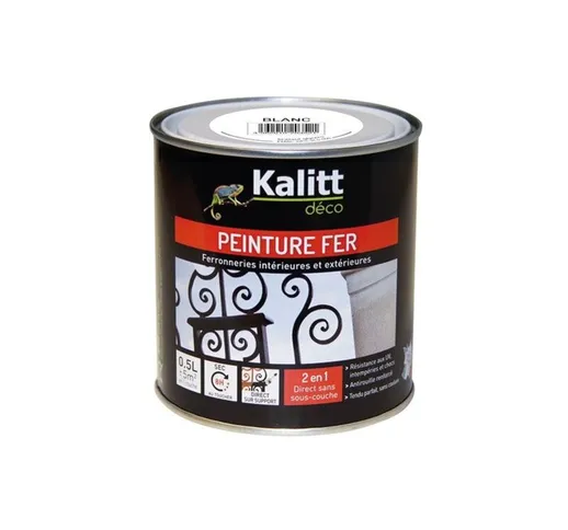 Vernice per ferro bianco lucido 0,5 litri Kalitt