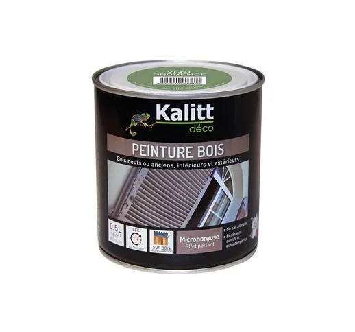 Vernice per legno satinato verde Provenza 0,5 litri Kalitt