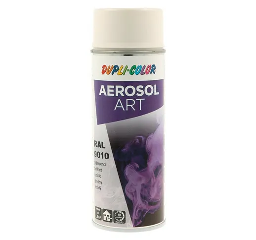 Vernice spray colorata aerosol Art bianco puro lucido ral 9010 Bomboletta spray da 400 ml...