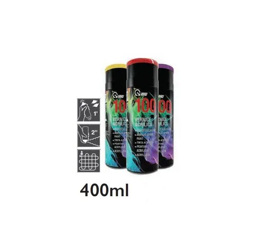 100 bomboletta vernice acrilica spray grigio grafite 400 ml RAL 7024 professionale made in...