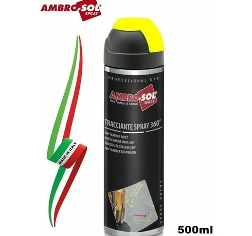 Vernice tracciante marker 360° spray giallo fluorescente 500ml Ambro-sol italy