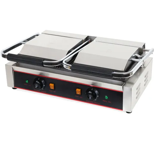 Vertes - piastra elettrica 3600W griglia per barbecue in acciaio inossidabile e ghisa scan...