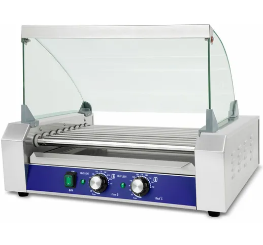 Vertes - Macchina Cuoci Hot Dog Maker Salsiccia (9 rulli, 1800 Watt, temperatura 50-250°C,...