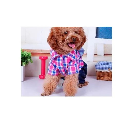 Vestitino Per Cani Abbiagliamento Per Animali Jeans Camicia Fantasia Tg.S/M/L | L