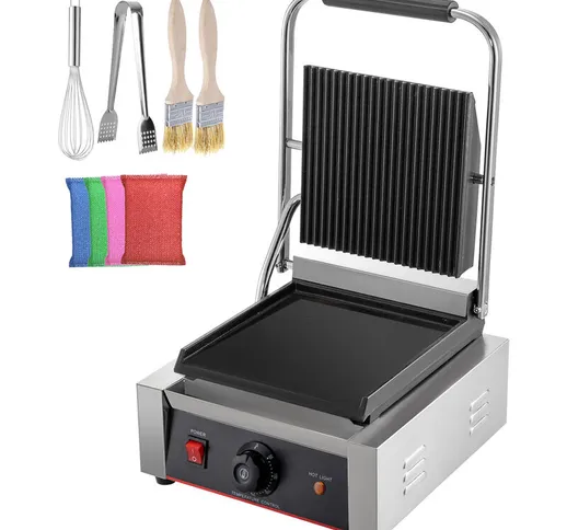 220V Piastra per Barbecue, Sandwich Elettrica 1800W, Piastra di Cottura Testa Singola in A...