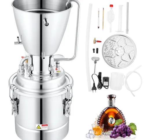 Distillatore Alcol con Pompa deAcqua per Uso Domestico in Acciaio Inox da 70L, Alambicco D...