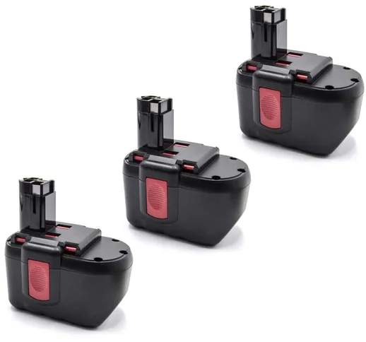 3x NiMH batteria 2000mAh (24V) per strumenti attrezzi utensili da lavoro Bosch 1645B-24, 1...