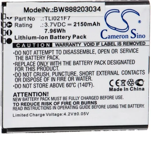 vhbw batteria compatibile con Alcatel EE70, EE70VB hotspot modem router portatile (2150mAh...
