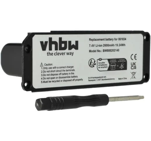 vhbw batteria compatibile con Bose Soundlink 413295, Mini casse, altoparlanti, speaker (26...