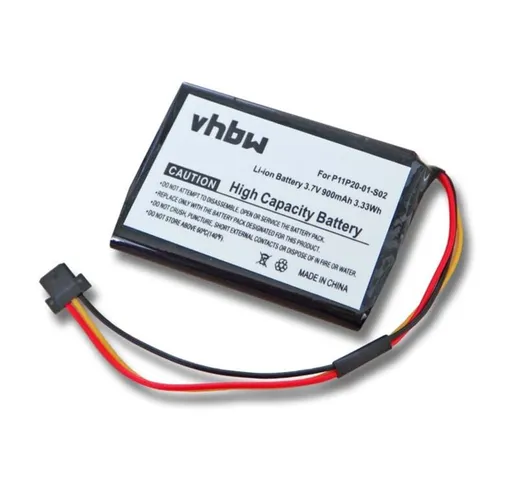 vhbw batteria compatibile con TomTom One 4EK0.001.01, IQ, V5 navigatore GPS (900mAh, 3,7V,...