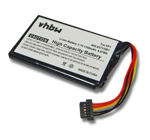 vhbw batteria compatibile con TomTom One XXL 540S navigatore GPS (1100mAh, 3,7V, Li-Ion)