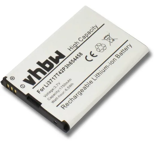 vhbw Batteria Li-Ion 1750mAh (3.7V) per Smartphone Telefono Cellulare ZTE L530, ZTE U288,...