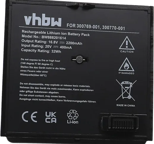 batteria sostituisce Bose 300769-001, 300770-001 per casse, altoparlanti, speaker (2200mAh...