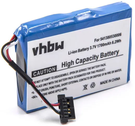 vhbw Li-Ion batteria 1700mAh (3.7V) per navigatore GPS Medion GoPal E4430, E4435, E5455, M...