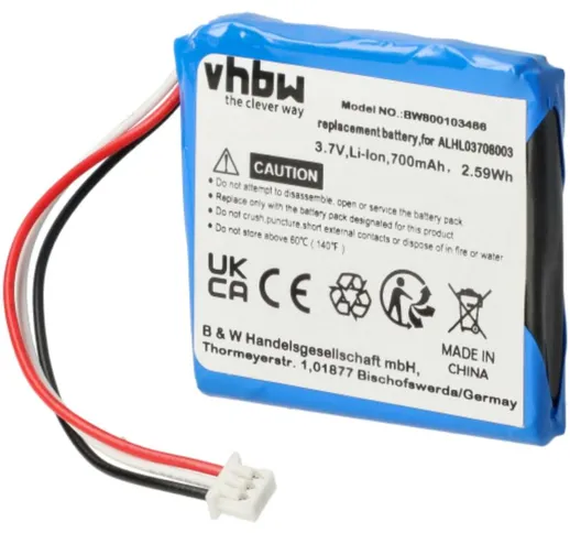 vhbw Li-Ion batteria 700mAh (3.7V) per navigazione GPS navigatore TomTom Start 20, 25, 4EN...