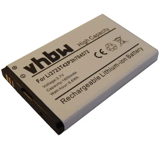 vhbw Li-Ioni Batteria 1800mAh (3.7V) per Router HotSpot Huawei ZTE MF90, MF91 come Li3723T...