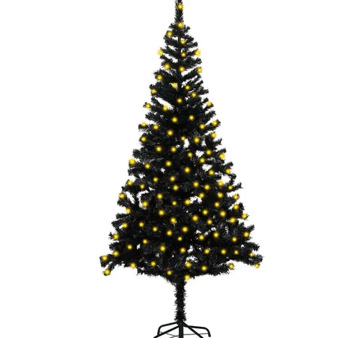 Albero di Natale Artificiale con led e Supporto Nero 180 cm pvc
