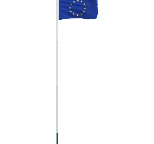 Bandiera dell'Europa con Pennone in Alluminio 4 m - Vidaxl