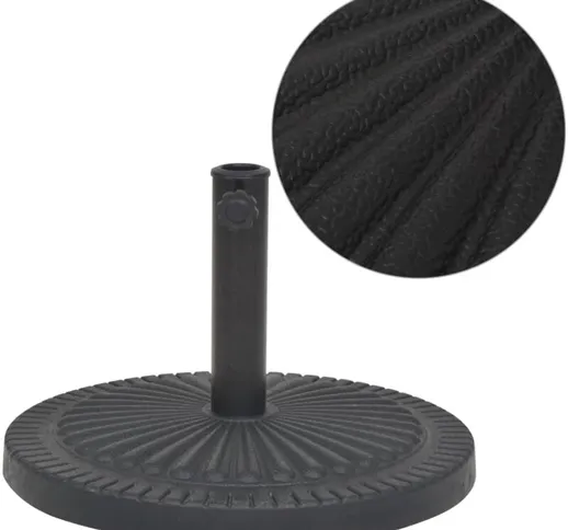 vidaXL Base per Parasole Circolare in Resina Nera 14 kg - Nero