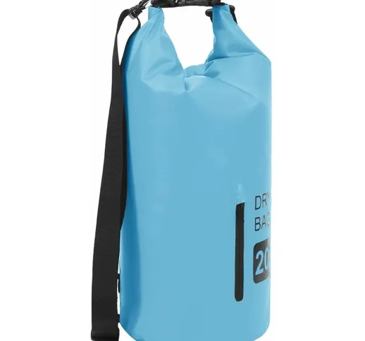 vidaXL Borsa Impermeabile con Cerniera Blu 20 L in PVC