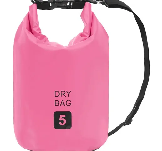 vidaXL Borsa Impermeabile Rosa 5 L in PVC