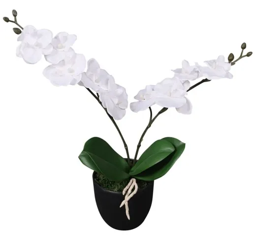 Orchidea Artificiale con Vaso 30 cm Bianca