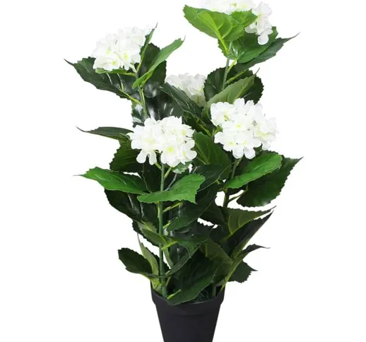 Vidaxl - Ortensia Pianta Artificiale con Vaso 60 cm Bianca