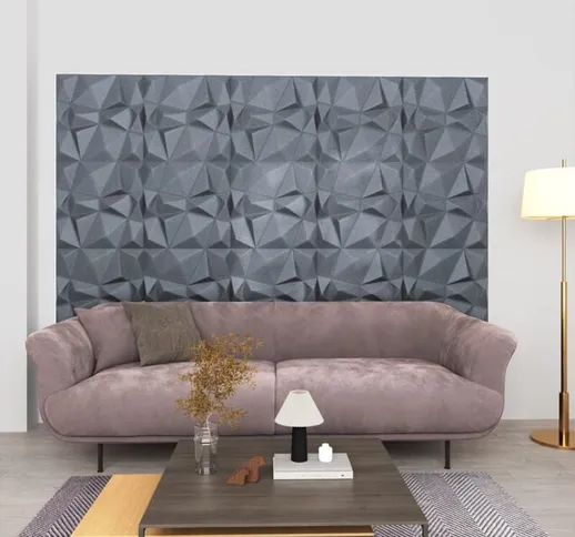 Vidaxl - Pannelli Murali 3D 24 pz 50x50 cm Diamante Grigio 6 m²