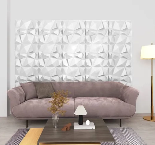 Vidaxl - Pannelli Murali 3D 24 pz 50x50 cm Diamante Bianco 6 m²