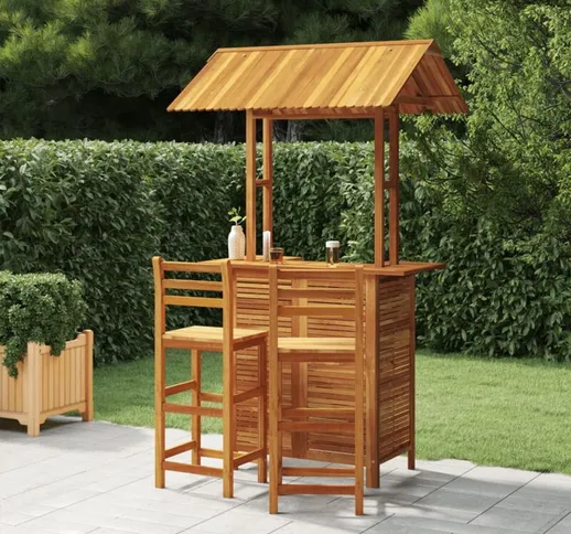 Vidaxl - Set da Bar per Giardino 3 pz in Legno Massello di Acacia