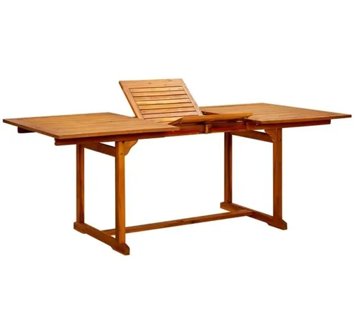 Tavolo da Pranzo per Esterni (150-200)x100x75cm Massello Acacia
