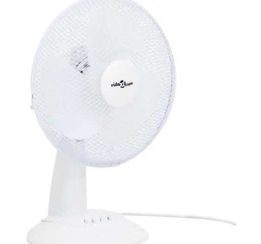 vidaXL Ventilatore da Tavolo a 3 Velocità 30 cm 40 W Bianco - Bianco