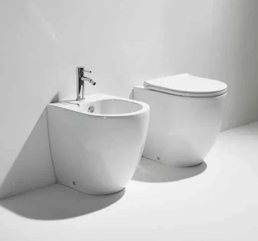 Vignoni XS sanitari filomuro vaso, bidet e sedile slim soft close