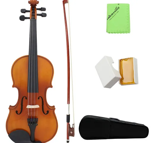 Violino violino violino impiallacciato acero fiammato naturale in legno massello di abete...