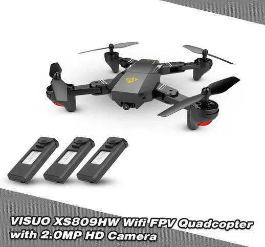 XS809HW Wifi FPV 2.0MP 120 ¡ã FOV Selfie pieghevole grandangolare Drone Altezza Hold RC Qu...