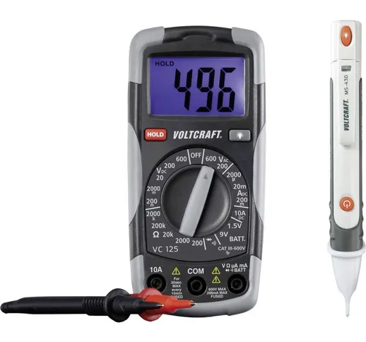 Dt-test-kit 150 Multimetro portatile digitale cat iii 600 v Display (Counts): 2000 - Voltc...