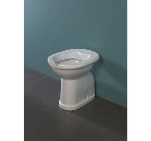 Water Confort a terra disabili cm. 50x38 scarico a terra in ceramica bianco lucido - Ceram...