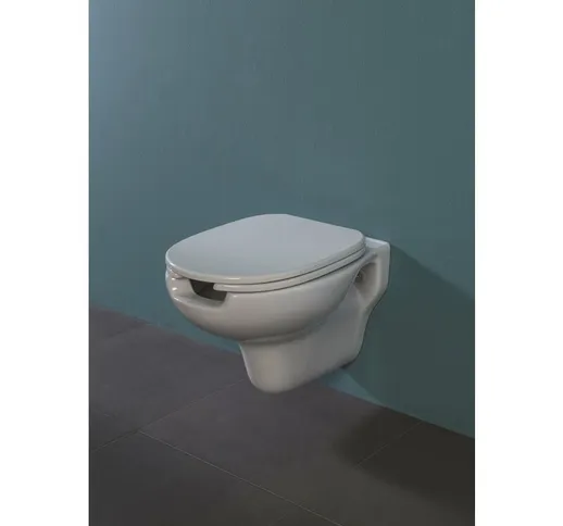 Water Confort sospeso disabili cm. 55x37,5 in ceramica bianco lucido - Bianco - Ceramica A...