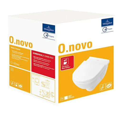 Combi-Pack O.NOVO con vaso sospeso e coprivaso bianco - Villeroy&boch