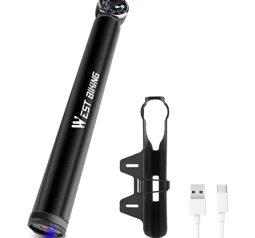 West Biking - WEST BIKE Bicicletta Elettrica TYPE-C USB Ricaricabile Pompa MTB Bici Da Str...