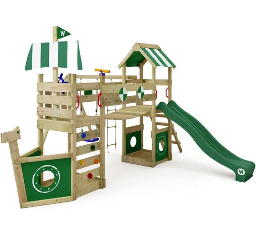 No_brand - WICKEY Parco giochi in legno StormFlyer Giochi da giardino con altalena e scivo...