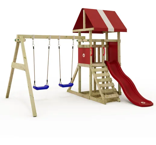 Wickey - Torre da gioco DinkyHouse con altalena e scivolo, casetta sull'albero con sandbox...