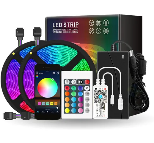 WIFI luci led impostati 5050RGB colorata controllo della luce con controllo vocale timer A...