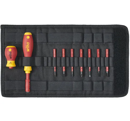 Set di giravite e inserti slimVario® a taglio, Phillips, Pozidriv, 9 pz., in borsa (41232)...