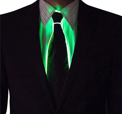 Wire Tie Lampeggiante LED Tie Costume Cravatta Incandescente DJ Bar Dance Carnival Party T...