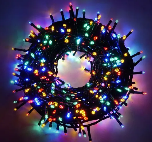 Home stringa catena 36 mt serie da 720 luci per albero di Natale a led multicolore 31V cav...