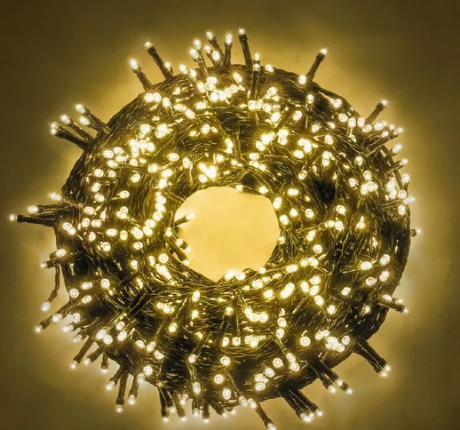 Luccika - Home stringa catena 9 mt serie da 180 luci per albero di Natale a led bianco cal...