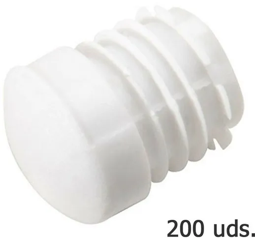 Contera Rotonda bianca Rotonda in plastica per tubo esterno Ø 26 mm. Borsa da 200 unità